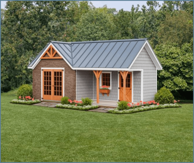 Heritage Sheds & Garages | 12x24 Custom Manor Shed (Gray & Wood Accents)