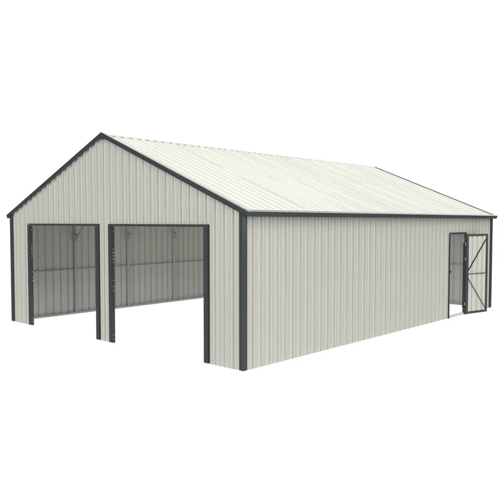 Chery Industrial | 25' x 33' Double Garage Metal Shed with Side Entry