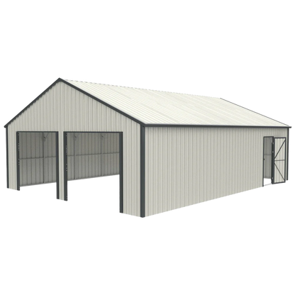 Chery Industrial | 25' x 33' Double Garage Metal Shed with Side Entry