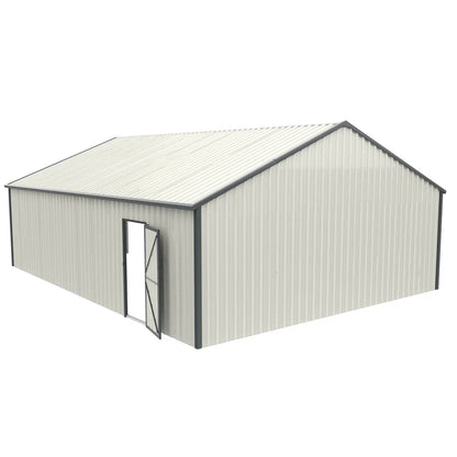 Chery Industrial | 25' x 33' Double Garage Metal Shed with Side Entry