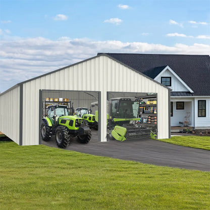 Chery Industrial | 25' x 33' Double Garage Metal Shed with Side Entry