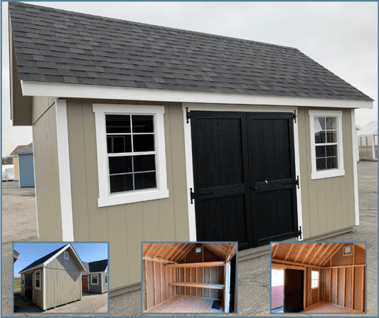 Heritage Sheds & Garages | 10x16 Manor Shed (Tan & Black)